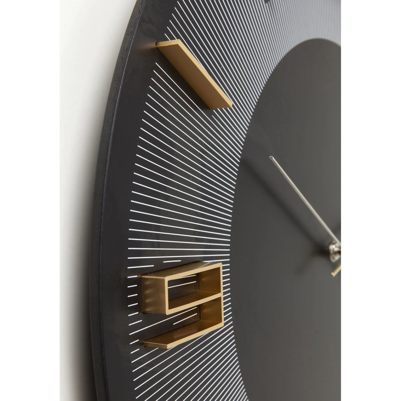 KARE Design Horloge Murale Leonardo Noir/Dore O49Cm