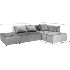 KARE Design Infinity Éléments Meridienne Gauche Gris