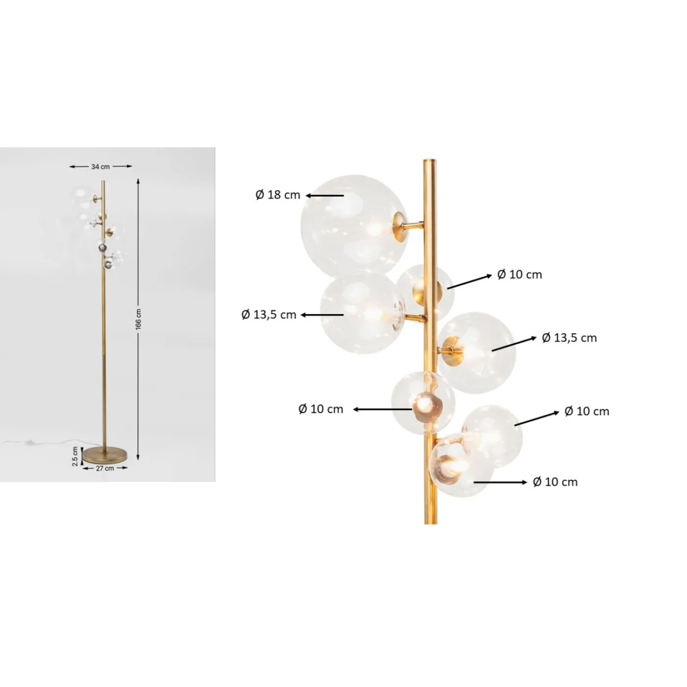 KARE Design Lampadaire Bello Sette 162Cm