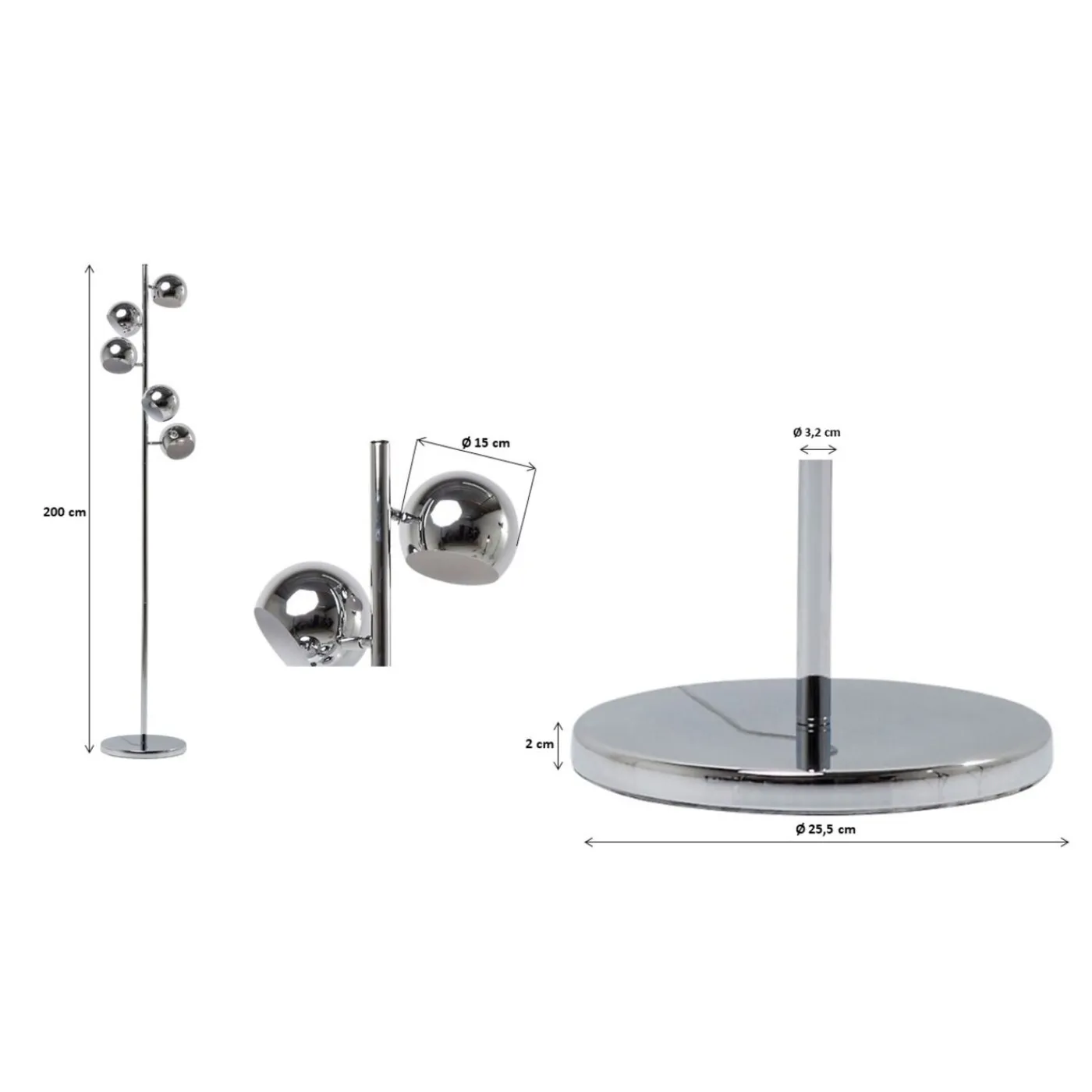 KARE Design Lampadaire Calotta Chrome 5