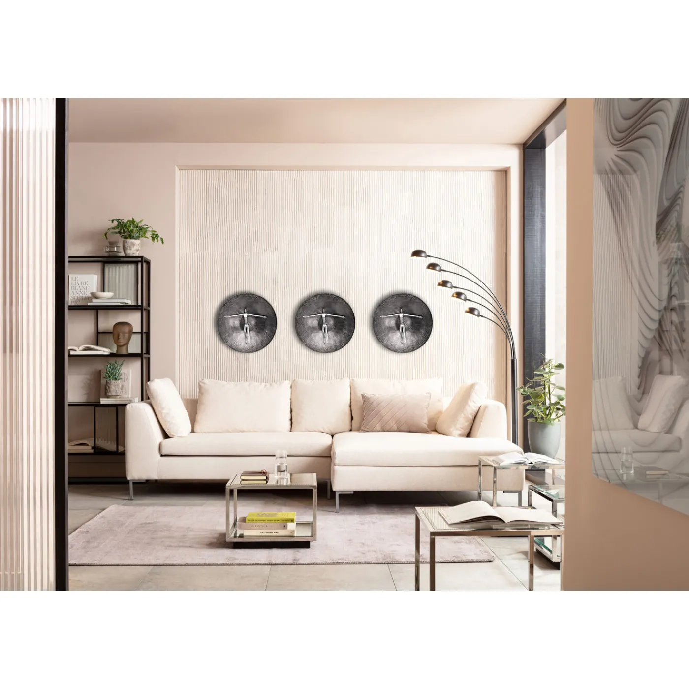 KARE Design Lampadaire Five Fingers Noir Mat