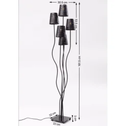 KARE Design Lampadaire Flexible Noir Cinque