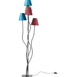 KARE Design Lampadaire Flexible Velours Noir Cinque