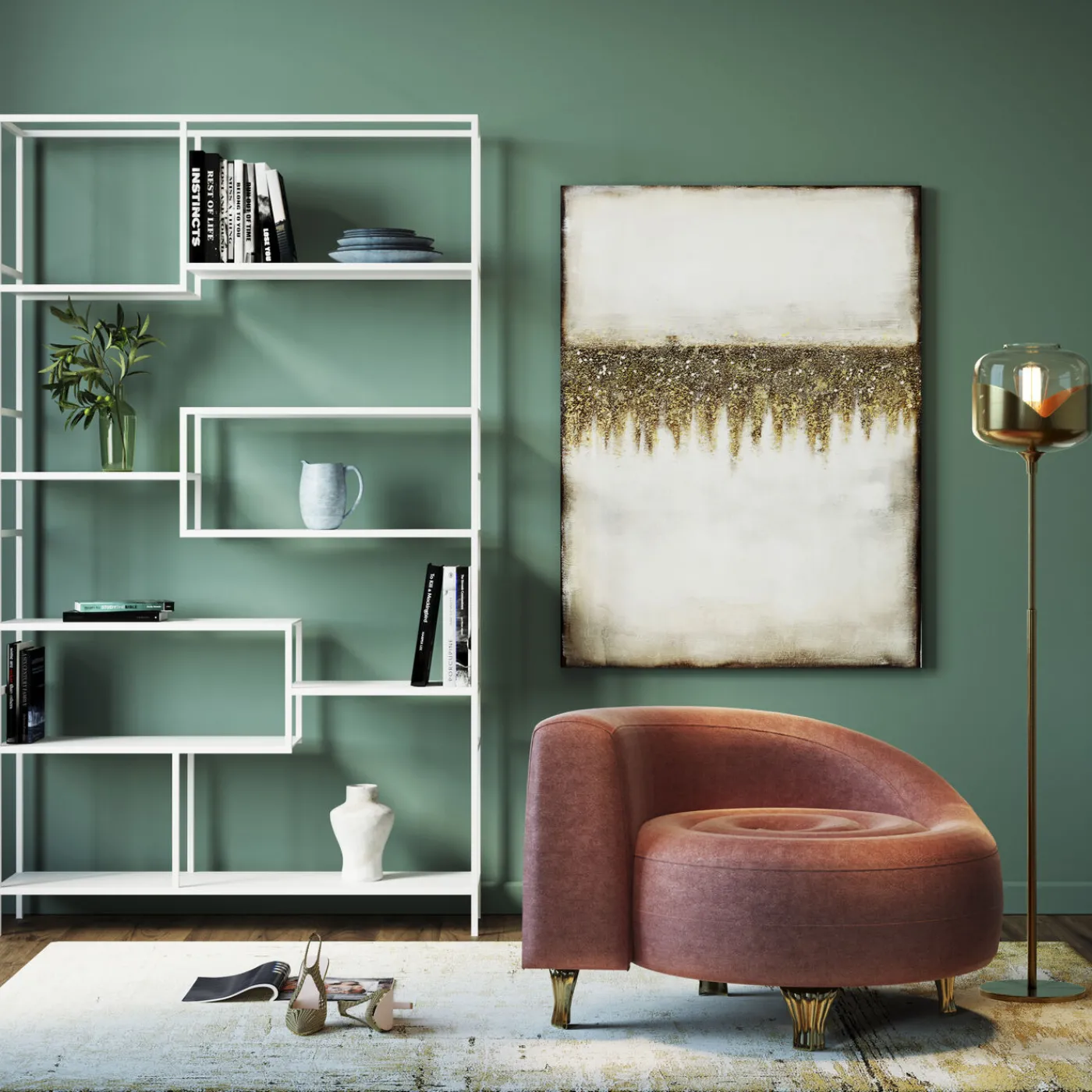 KARE Design Lampadaire Golden Goblet Ball