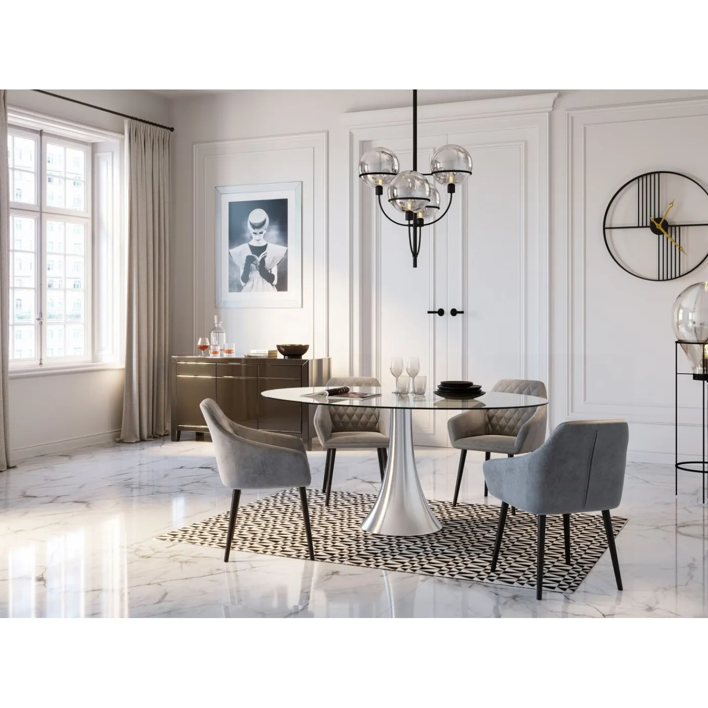 KARE Design Lampadaire Pear Frame Noir 158Cm