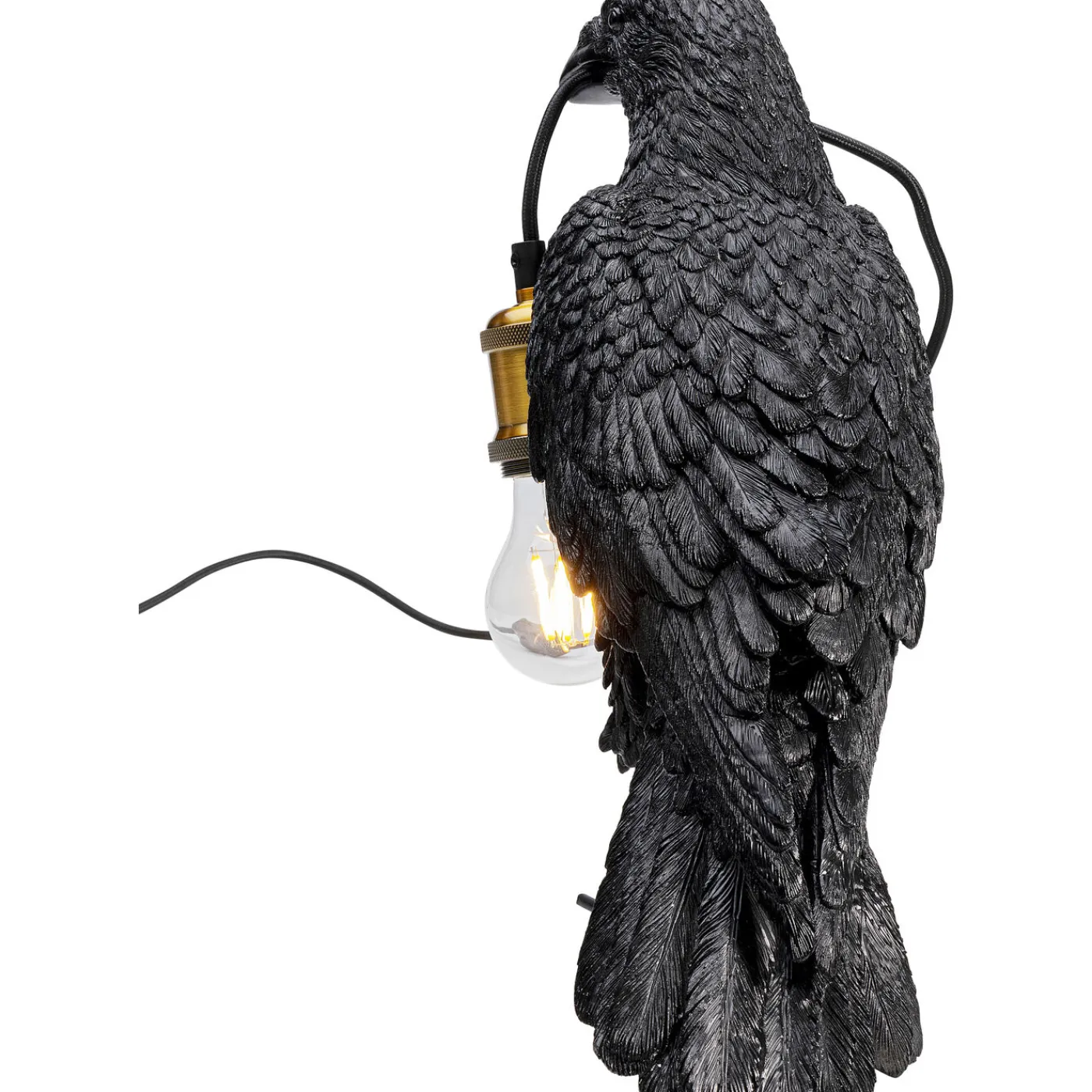KARE Design Lampe A Poser Animal Crow Noir Mat 34Cm