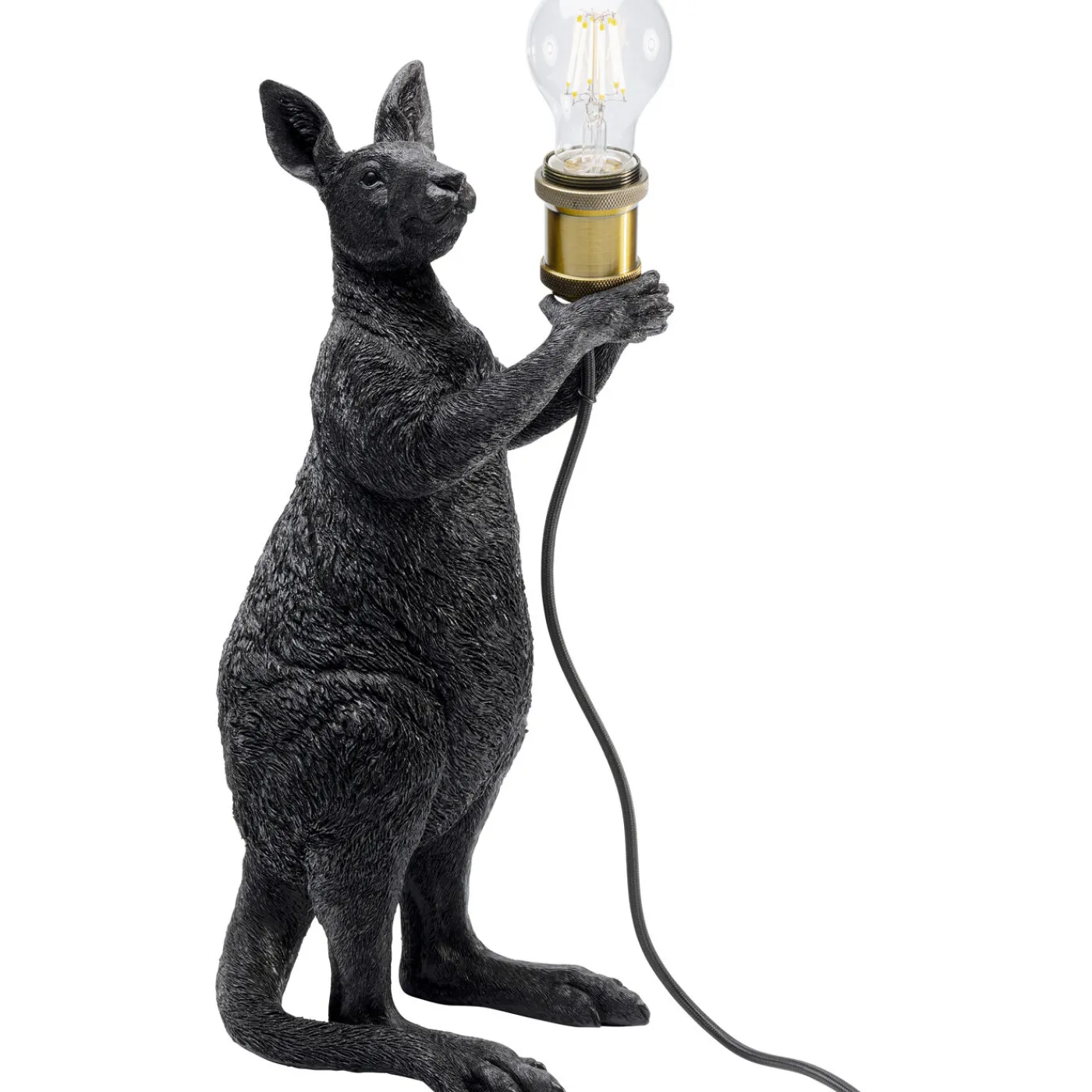 KARE Design Lampe A Poser Animal Kangaroo Noir Mat 46Cm