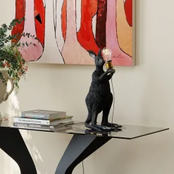 KARE Design Lampe A Poser Animal Kangaroo Noir Mat 46Cm