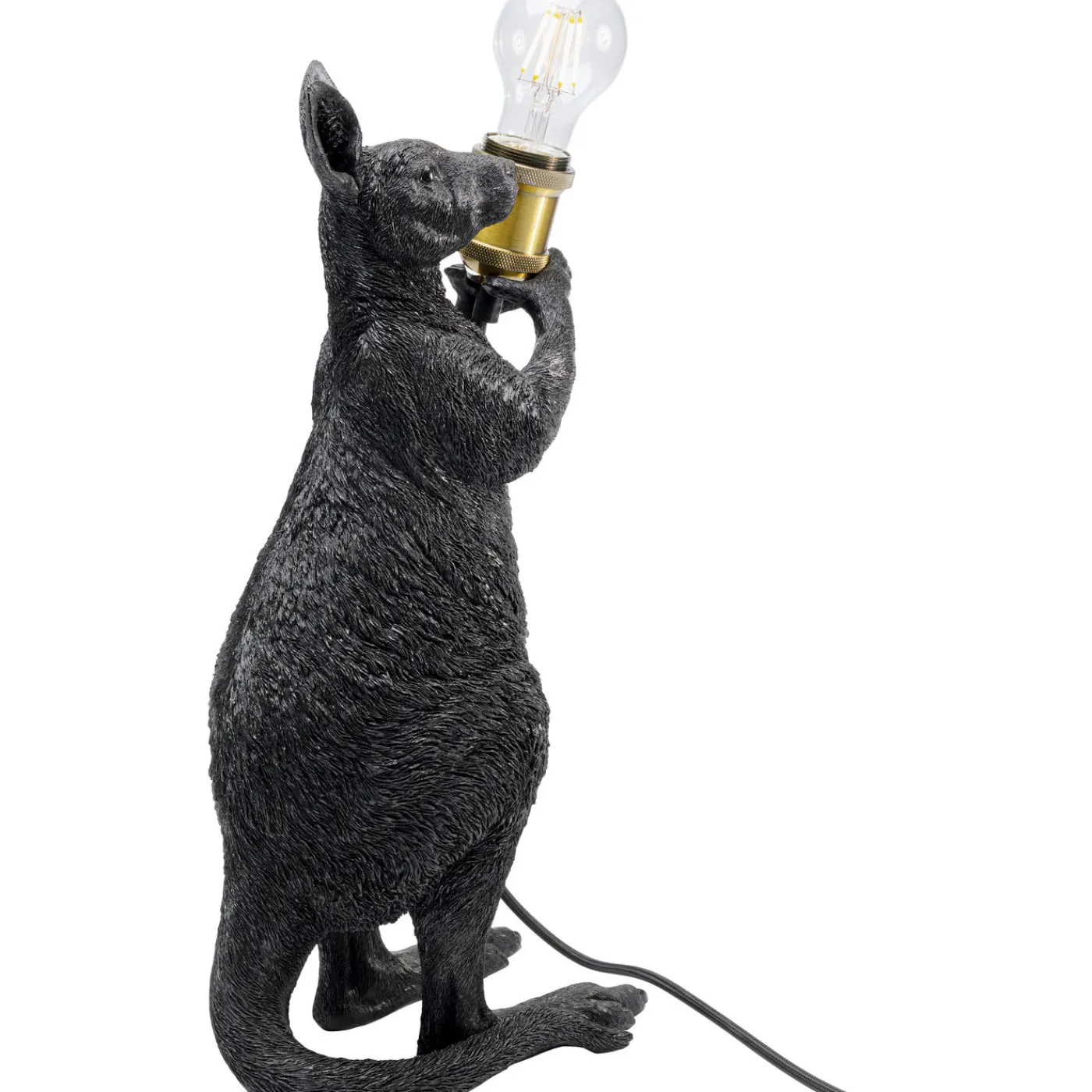 KARE Design Lampe A Poser Animal Kangaroo Noir Mat 46Cm