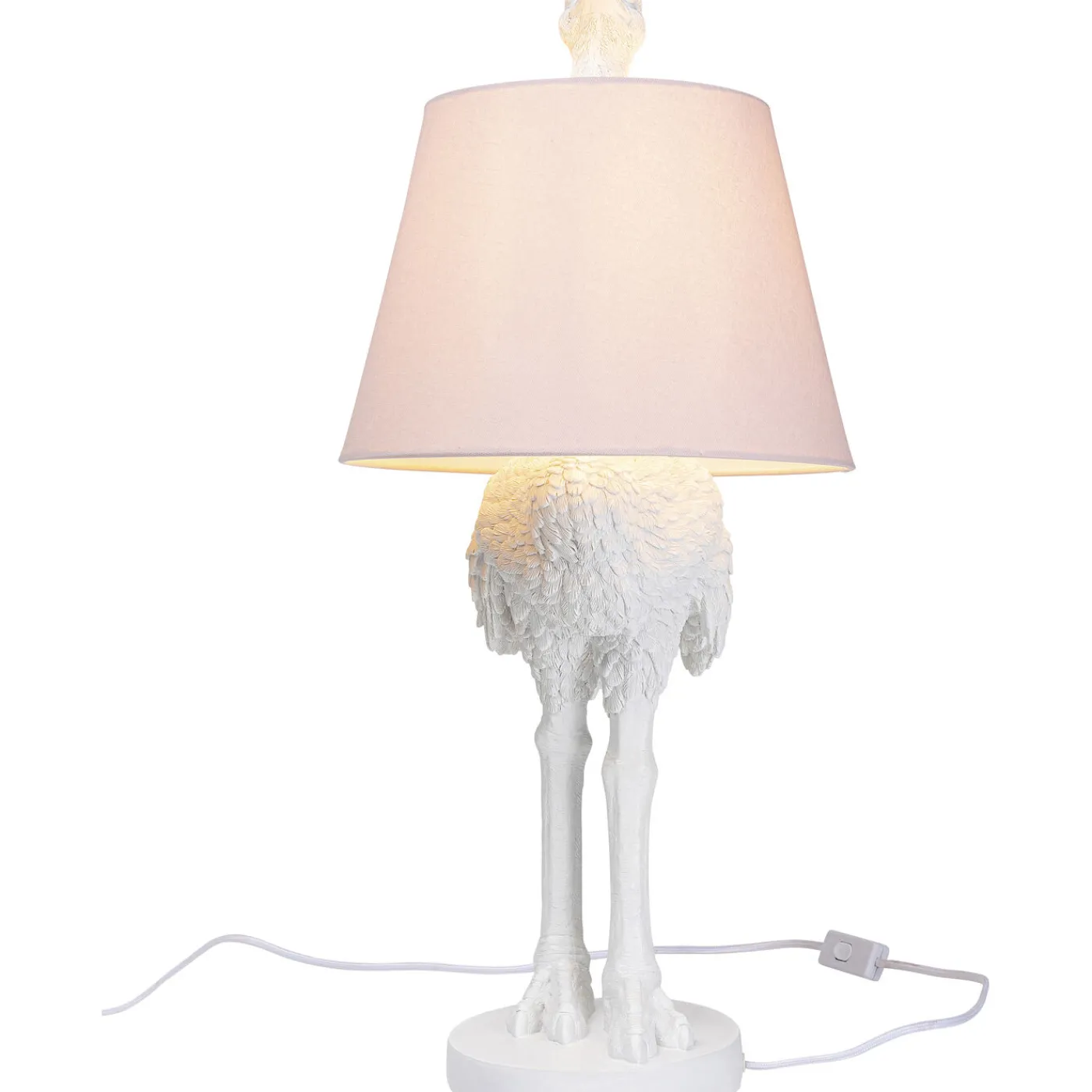 KARE Design Lampe A Poser Animal Ostrich Blanc 66Cm