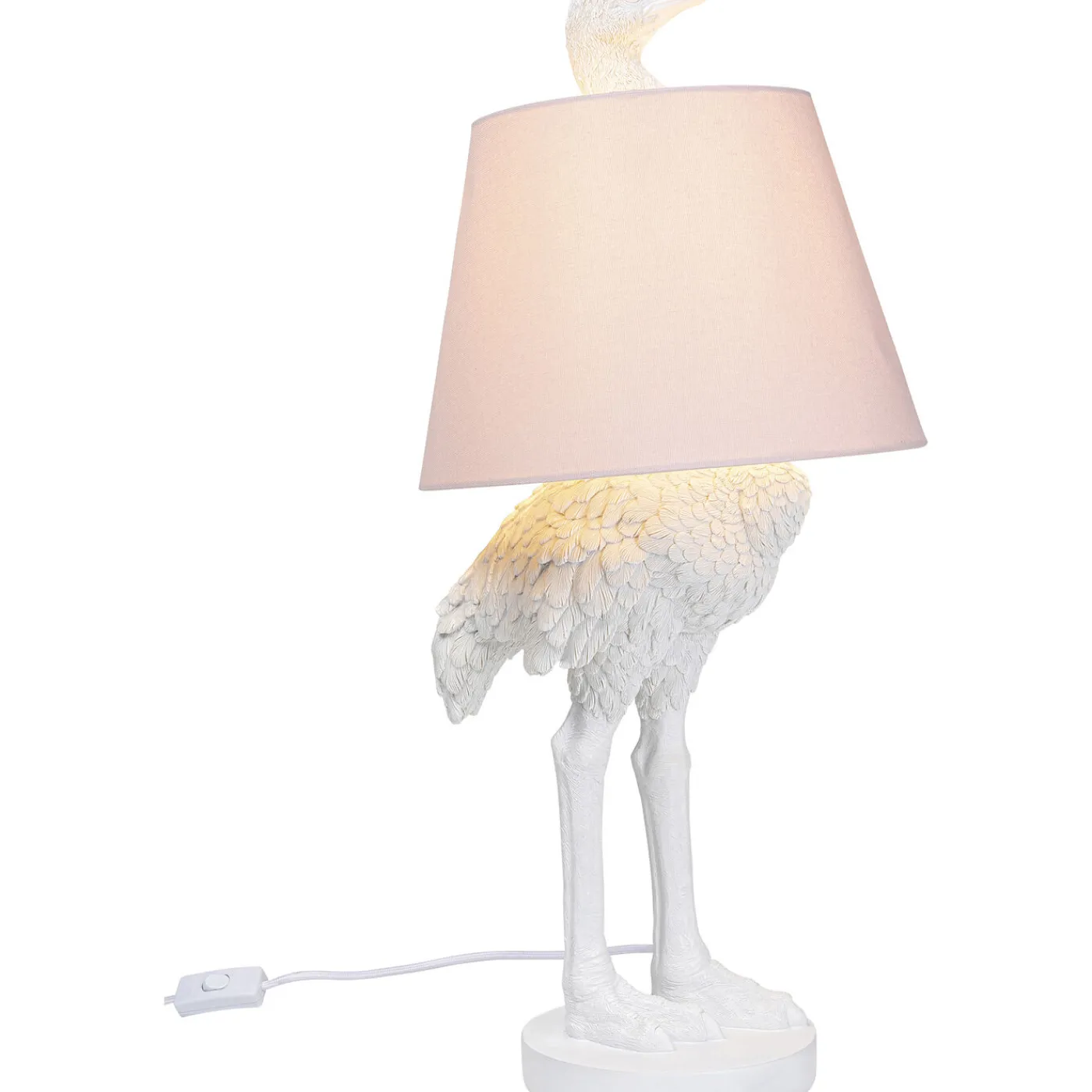KARE Design Lampe A Poser Animal Ostrich Blanc 66Cm
