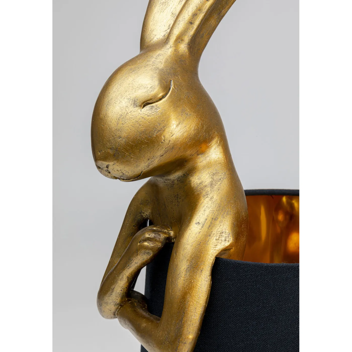 KARE Design Lampe A Poser Animal Rabbit Dore/Noir 68Cm