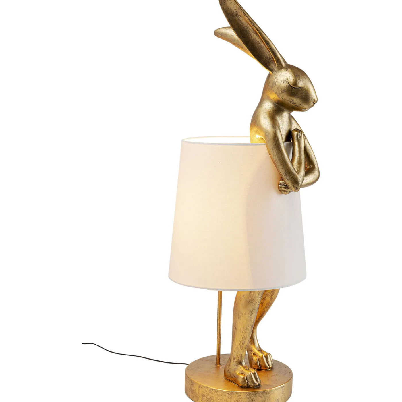 KARE Design Lampe A Poser Animal Rabbit Dore/Blanc 88Cm