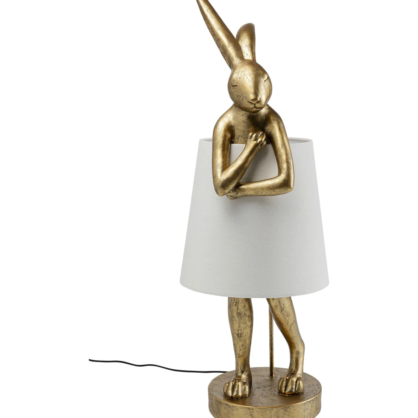 KARE Design Lampe A Poser Animal Rabbit Dore/Blanc 88Cm