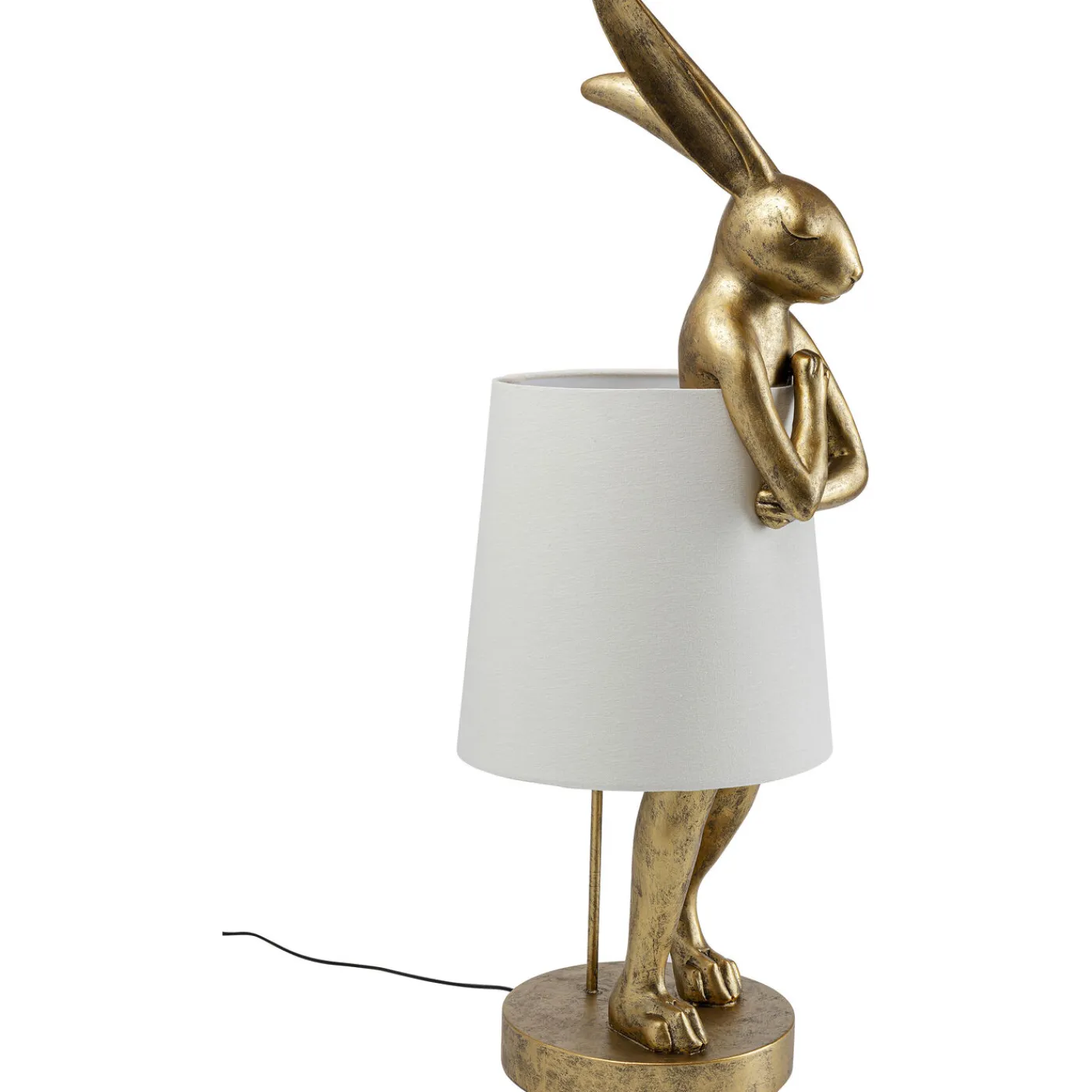 KARE Design Lampe A Poser Animal Rabbit Dore/Blanc 88Cm
