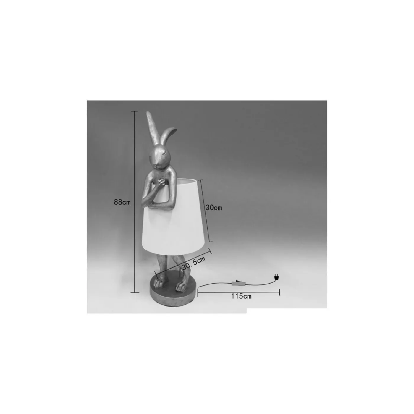 KARE Design Lampe A Poser Animal Rabbit Dore/Blanc 88Cm