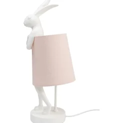 KARE Design Lampe A Poser Animal Rabbit Blanc/Rose 50Cm