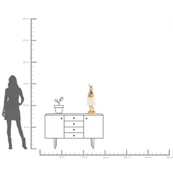 KARE Design Lampe A Poser Animal Rabbit Dore/Blanc 68Cm