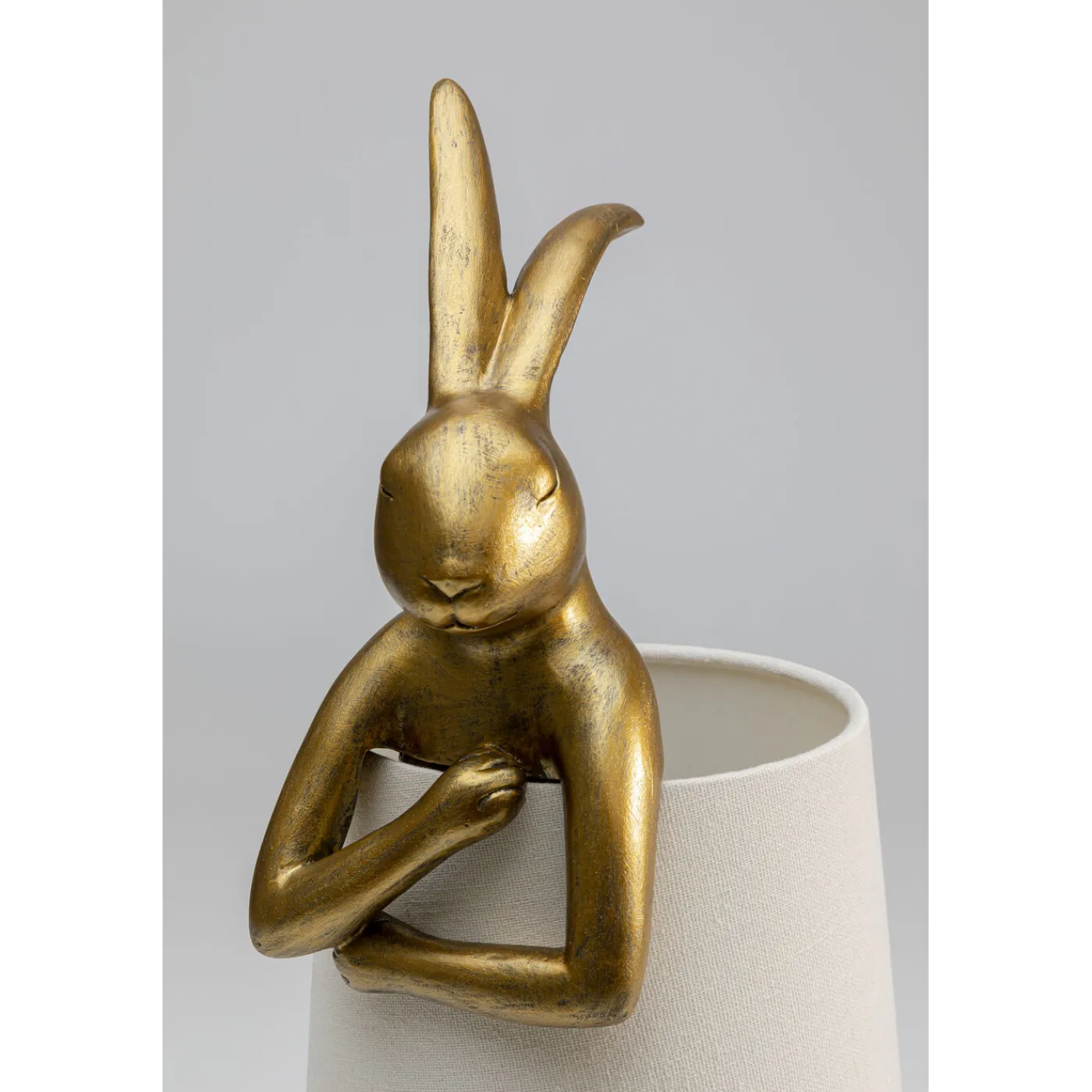 KARE Design Lampe A Poser Animal Rabbit Dore/Blanc 50Cm
