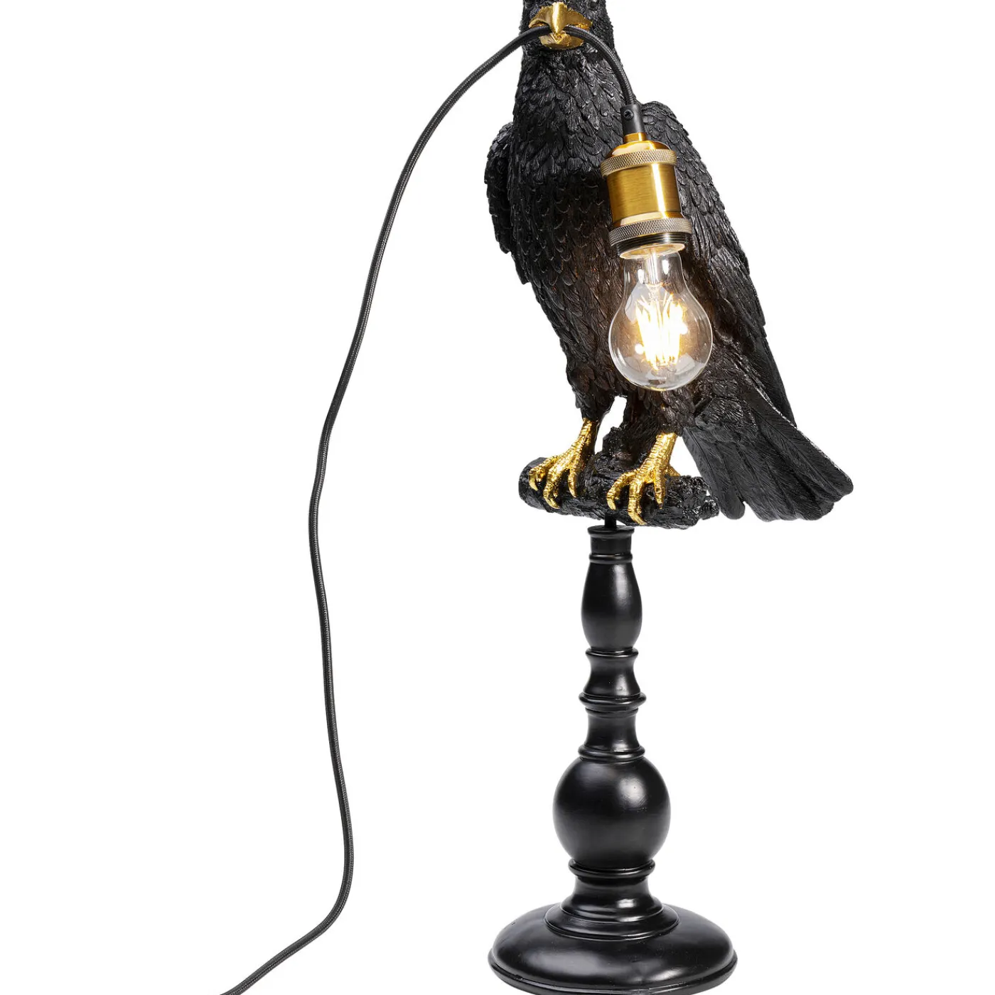 KARE Design Lampe A Poser Animal Sitting Crow Noir Mat 61Cm