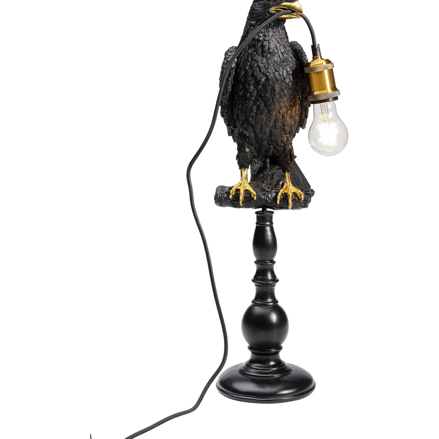 KARE Design Lampe A Poser Animal Sitting Crow Noir Mat 61Cm