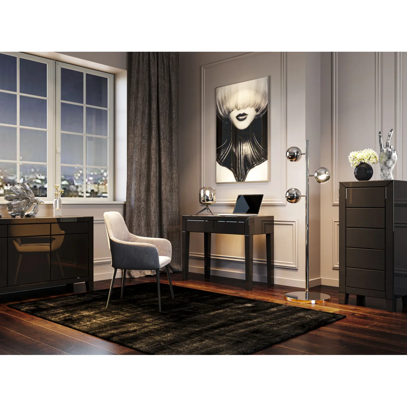 KARE Design Lampe A Poser Chrome Goblet Ball