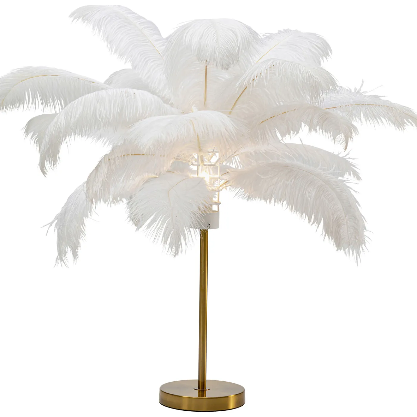 KARE Design Lampe A Poser Feather Palm Blanc 60Cm