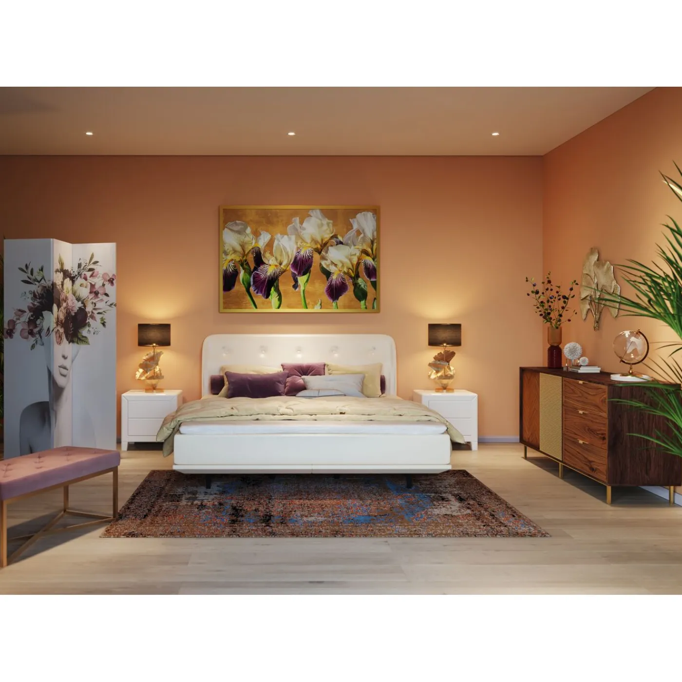 KARE Design Lampe A Poser Flores Dore 62Cm