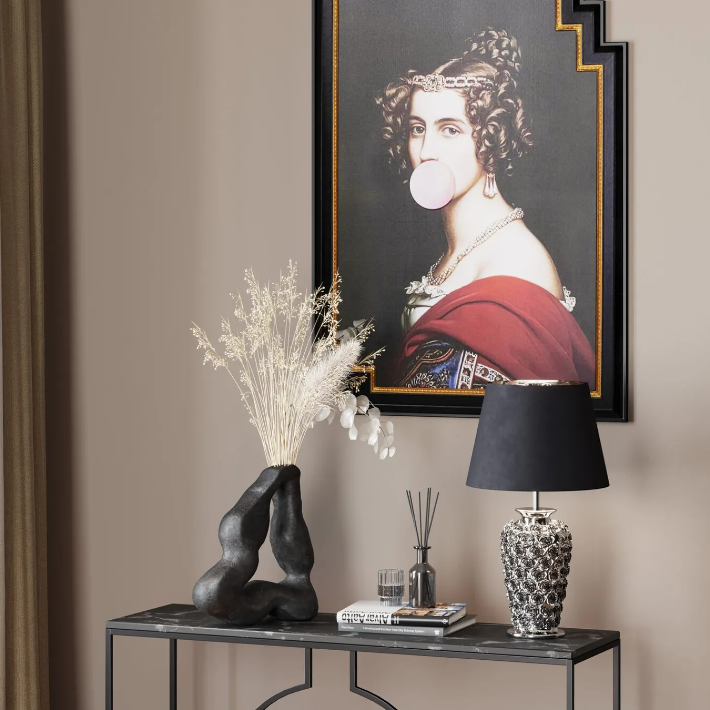 KARE Design Lampe A Poser Rose Argente´ 57Cm