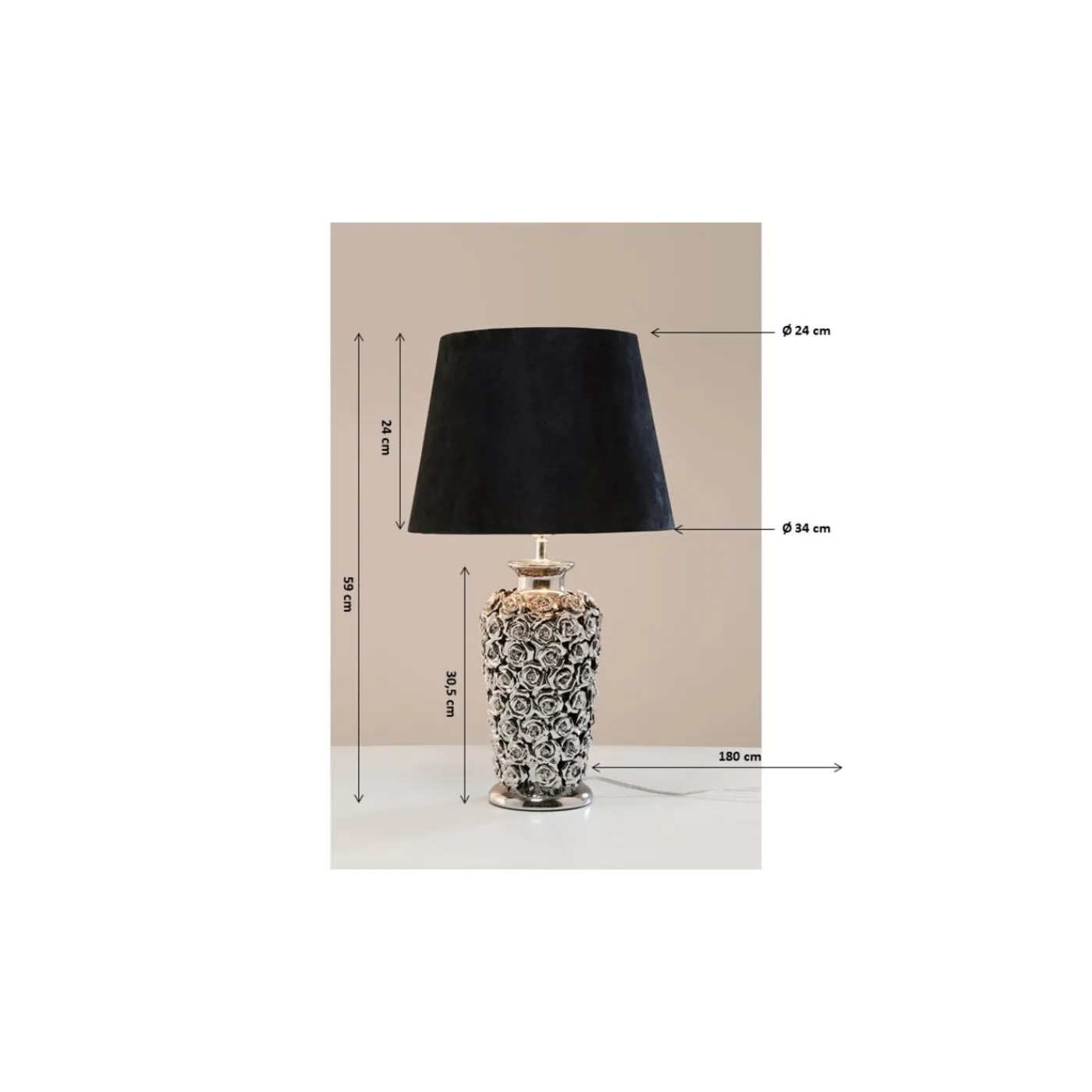 KARE Design Lampe A Poser Rose Argente´ 57Cm