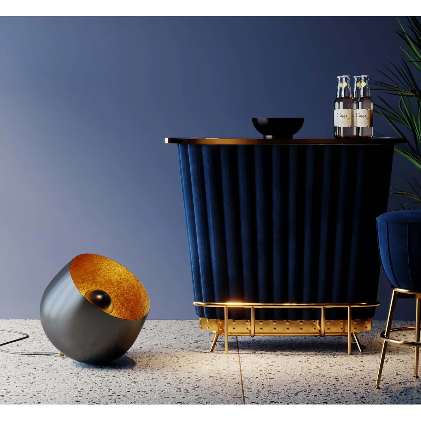 KARE Design Lampe De Sol Apollon Smooth Noir O50Cm