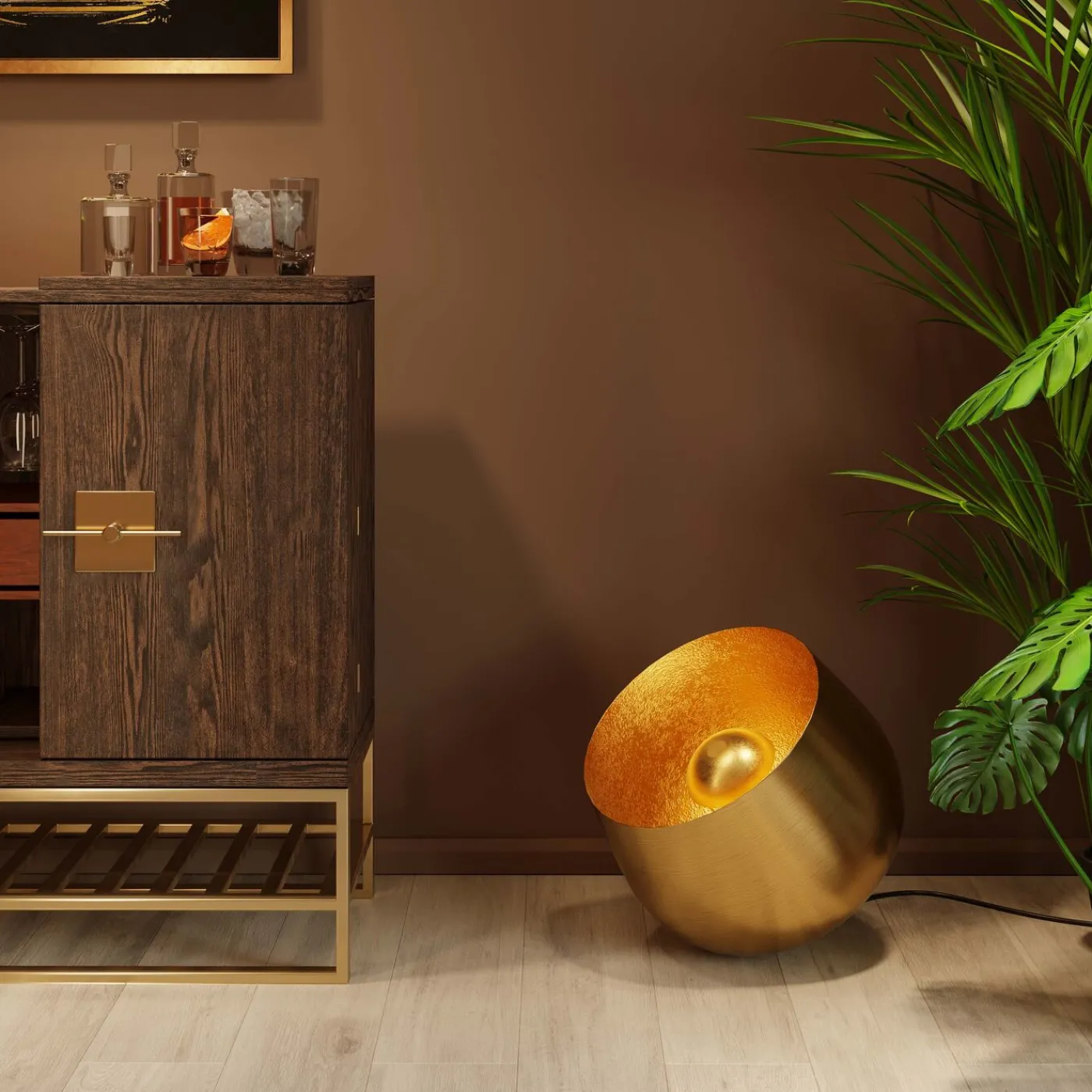 KARE Design Lampe De Sol Apollon Smooth Dore O50Cm