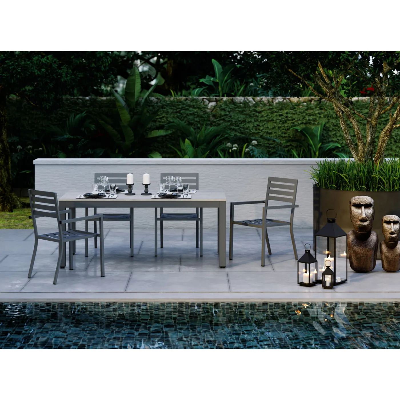 KARE Design Lanterne Giardino Noir (4/Set)