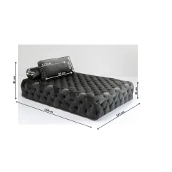 KARE Design Lit D Appoint Bottone Velours Gris