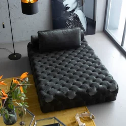 KARE Design Lit D Appoint Bottone Velours Gris