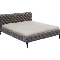 KARE Design Lit Desire Velours Gris 180X200 Cm