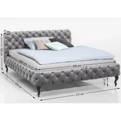 KARE Design Lit Desire Velvet Silver Grey 200X200Cm