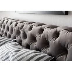 KARE Design Lit Desire Velvet Silver Grey 160X200 Cm