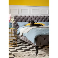 KARE Design Lit Desire Velvet Silver Grey 160X200 Cm