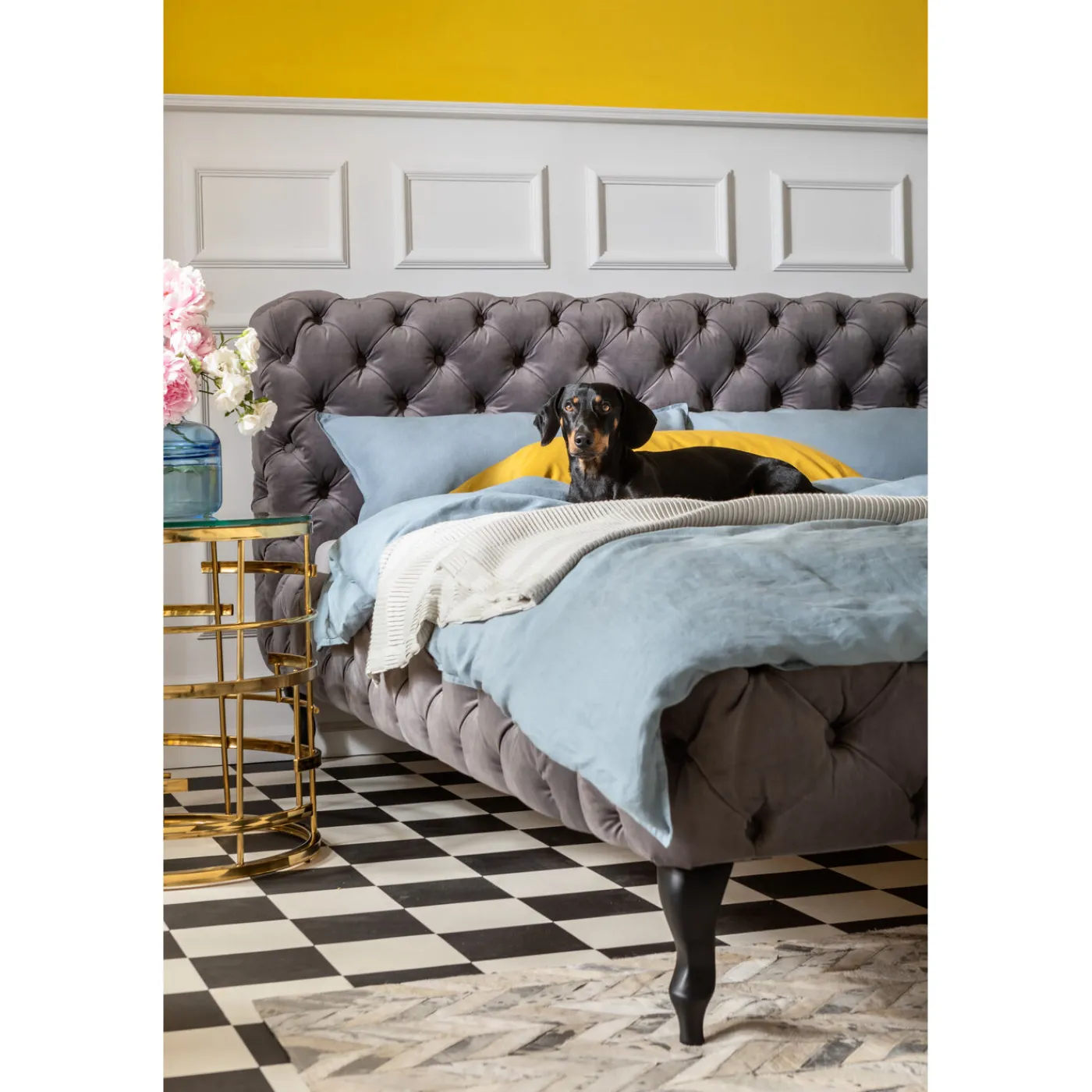 KARE Design Lit Desire Velvet Silver Grey 160X200 Cm