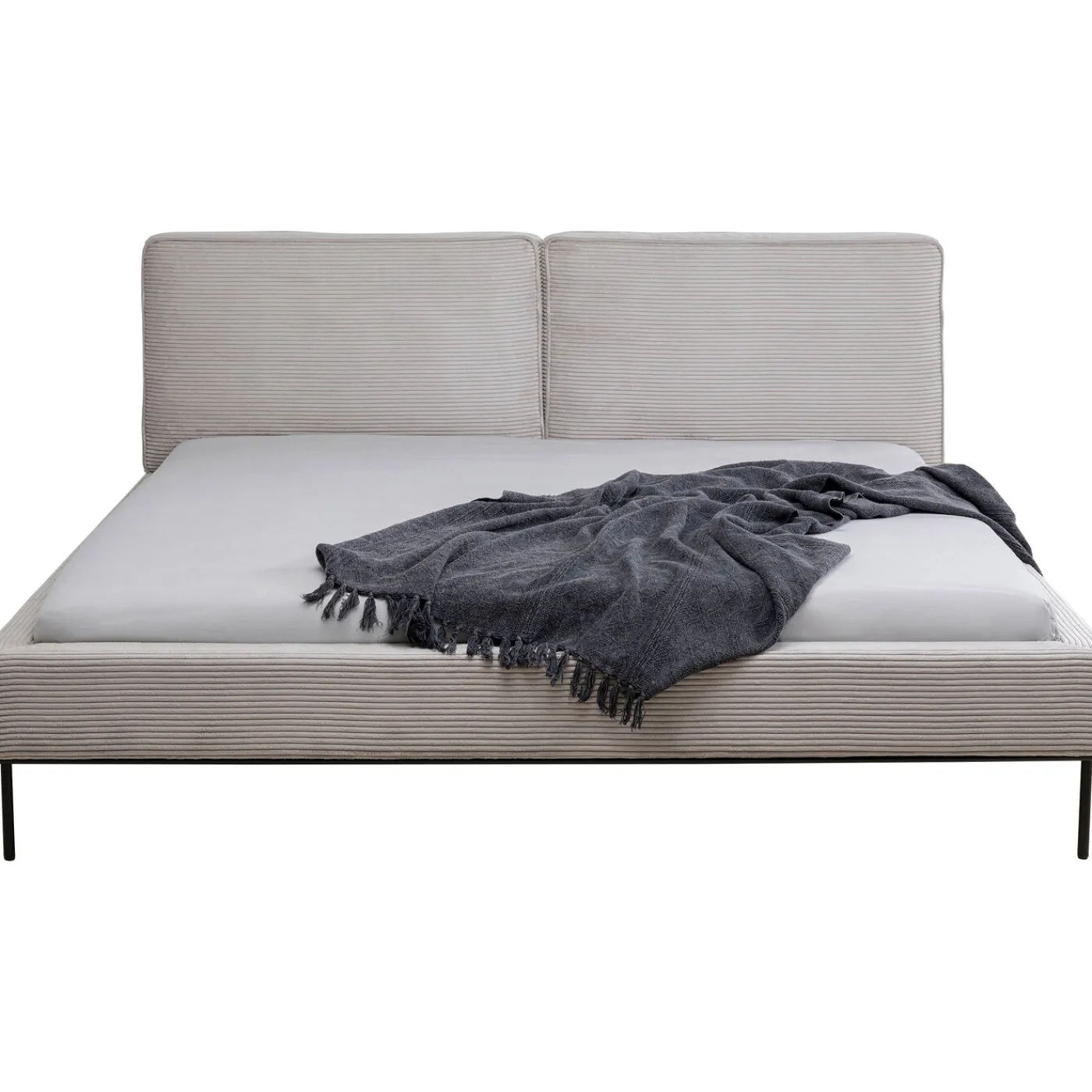 KARE Design Lit East Side Velours Cotele Gris 180X200Cm