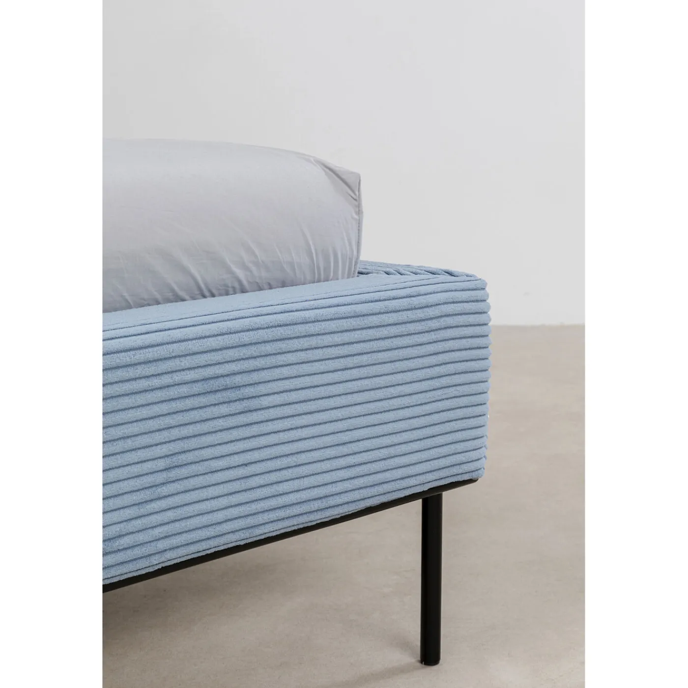 KARE Design Lit East Side Velours Cotele Bleu 180X200Cm