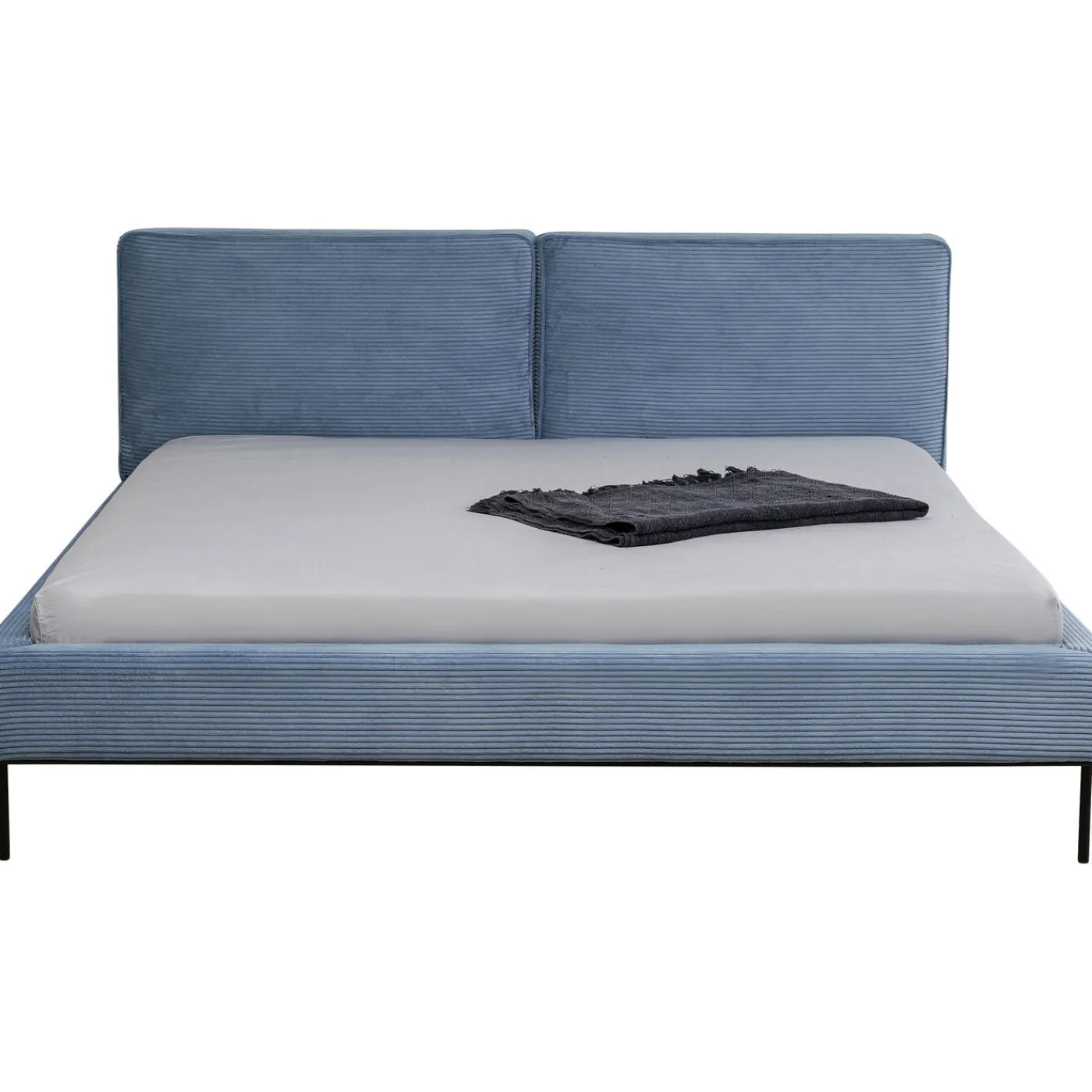 KARE Design Lit East Side Velours Cotele Bleu 180X200Cm