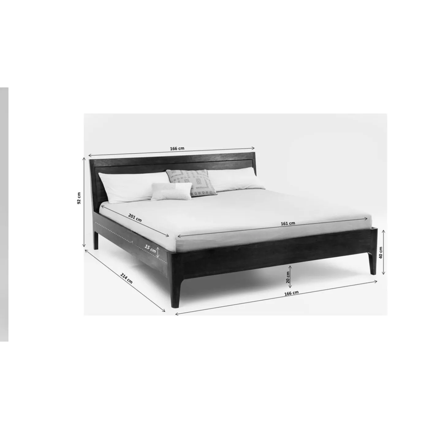 KARE Design Lit En Bois Brooklyn Noyer 160X200