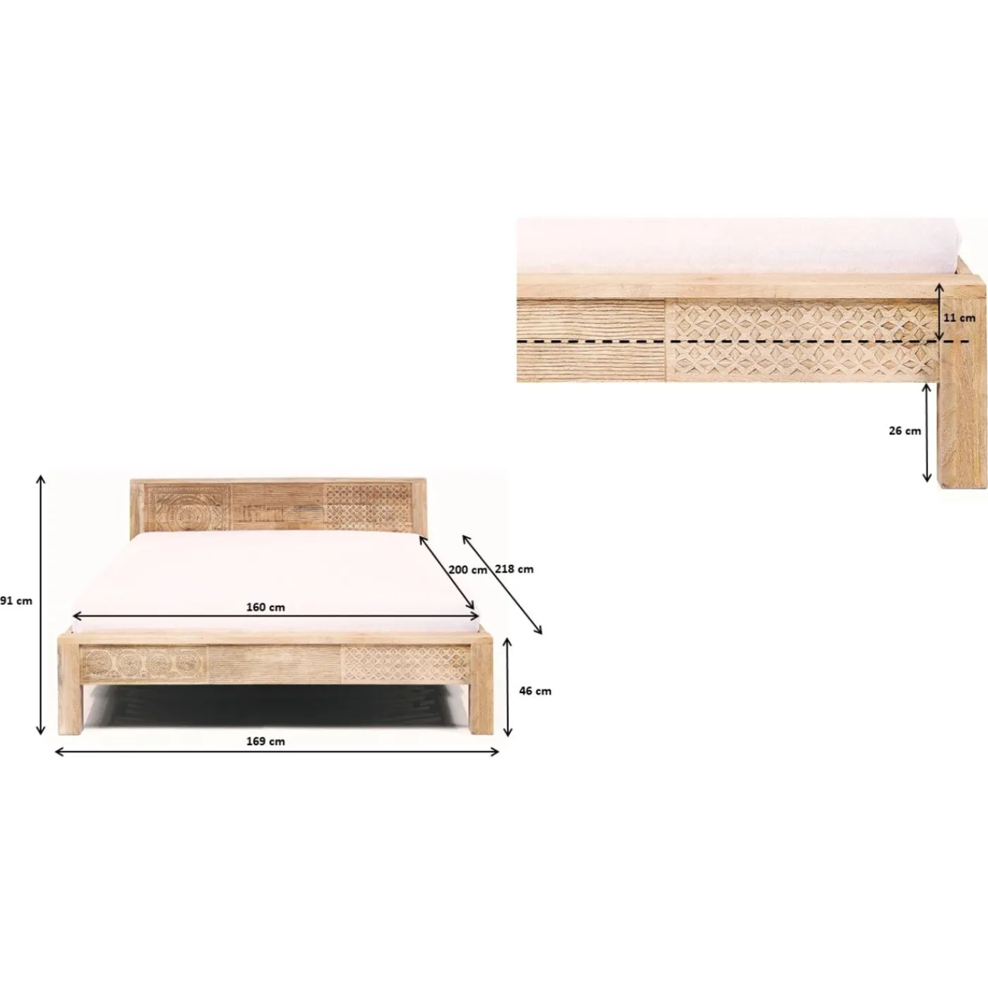 KARE Design Lit En Bois Puro High 160X200