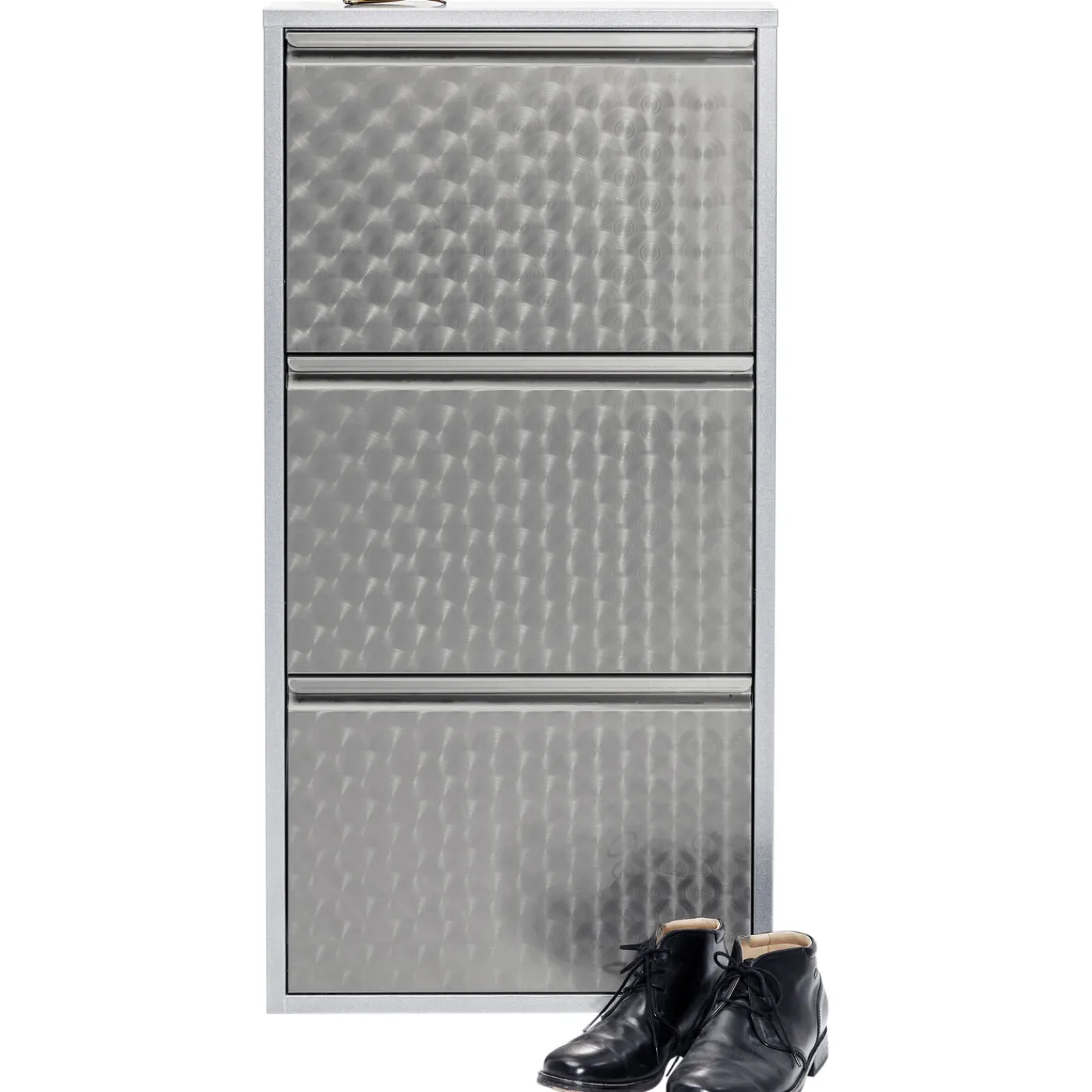 KARE Design Meuble À Chaussures Caruso 3 Alu Brosse