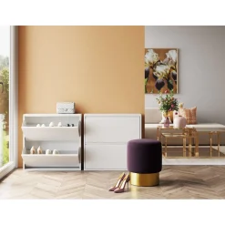 KARE Design Meuble À Chaussures Caruso 2 Double Blanc