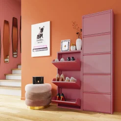 KARE Design Meuble À Chaussures Caruso 3 Rose (Mo)