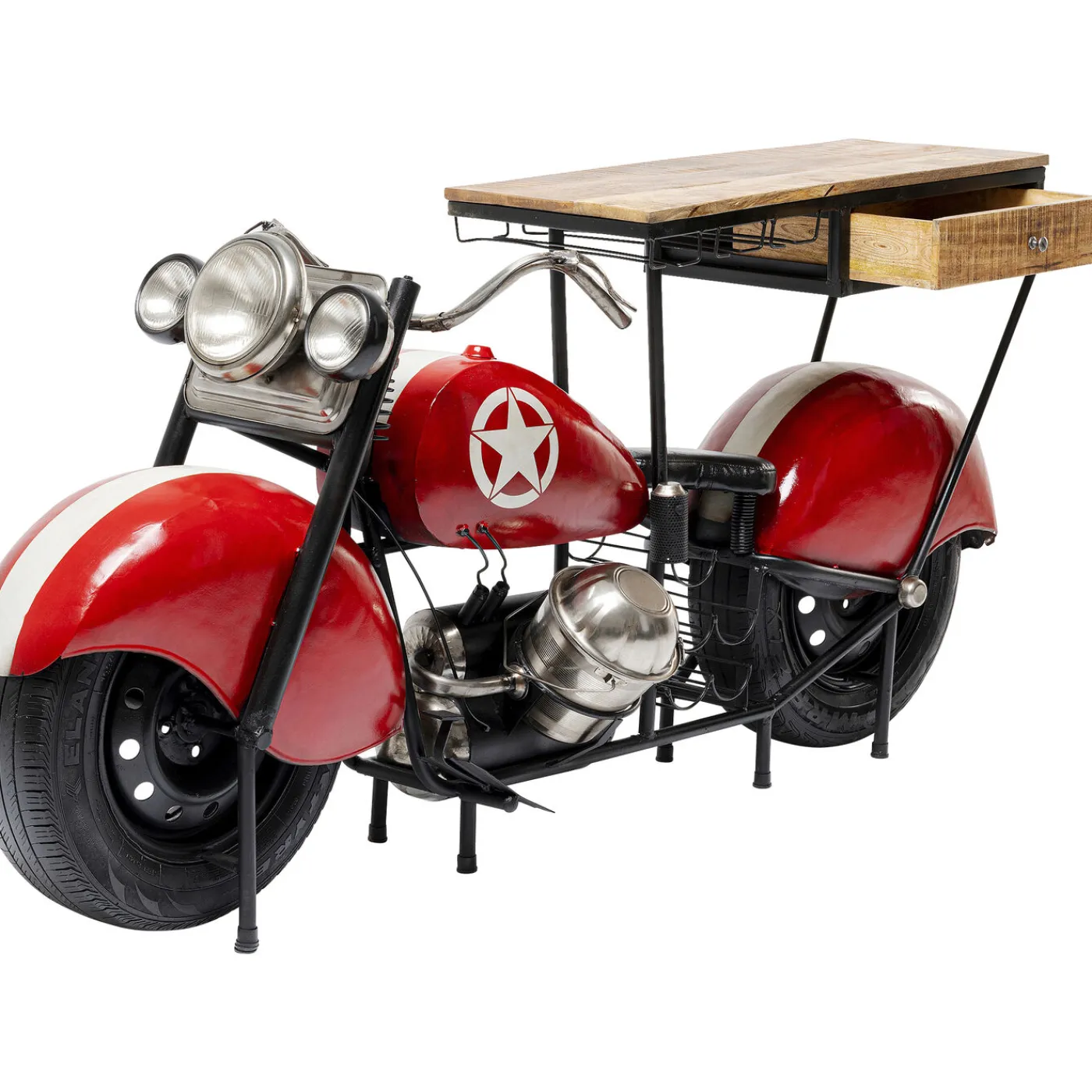 KARE Design Meuble Bar Motorbike Rouge