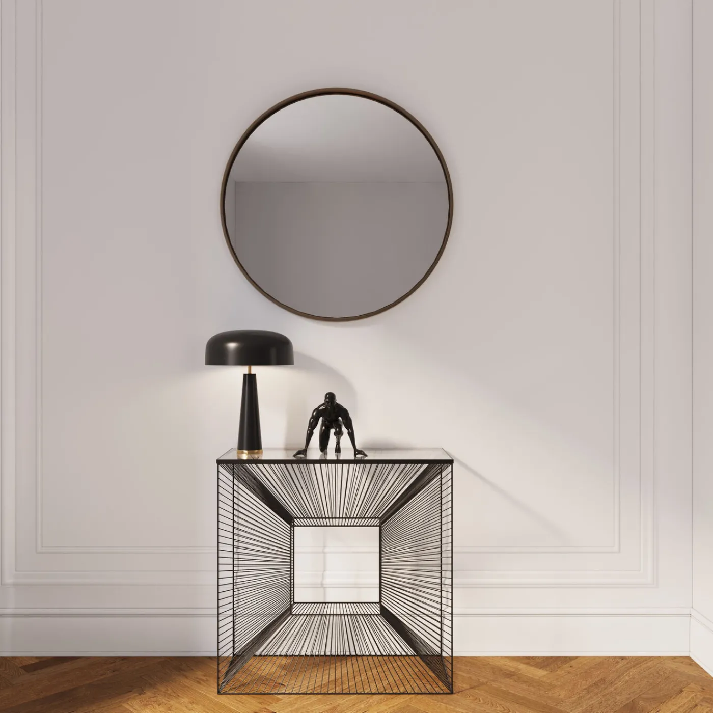 KARE Design Miroir Curve Rond Acier Nature O100Cm
